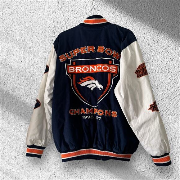 Vintage NFL Denver Broncos Super Bowl Champions 1997 - 1998 varsity jacket large - Picture 3 of 12